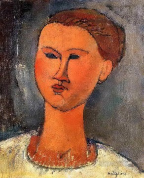 アメデオ・モディリアーニ Painting - 女性の頭 1915年 アメデオ・モディリアーニ
